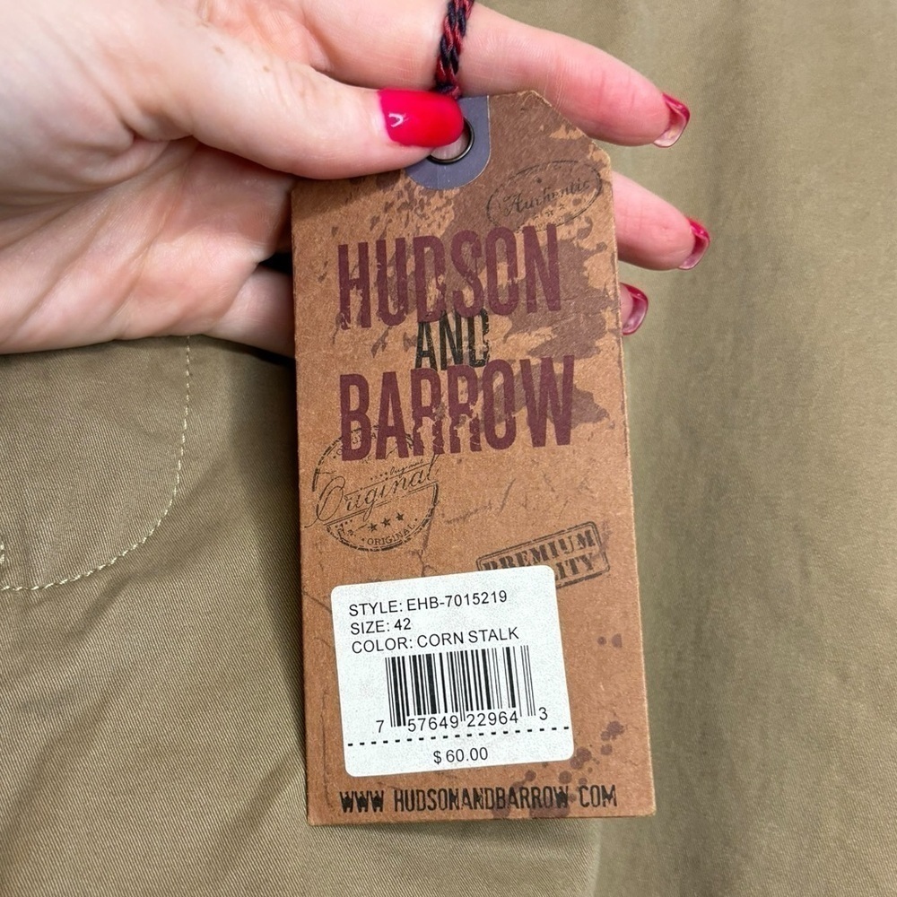 NWT Hudson And Barrow Cargo Stretch Brown Khaki Corn Stalk Shorts Flat Front 42 - Picture 3 of 9